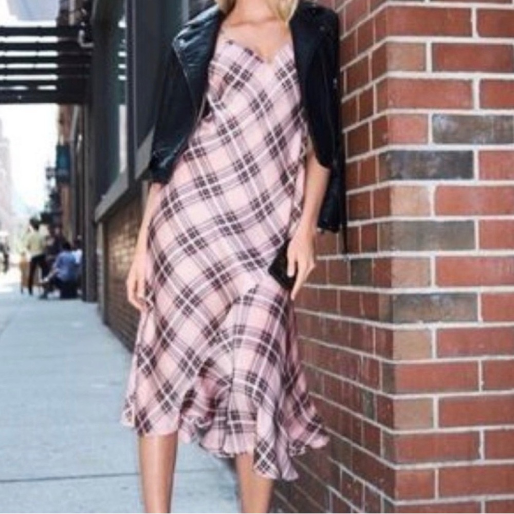 Victoria's Secret Pink Plaid Midi Slip Dress
